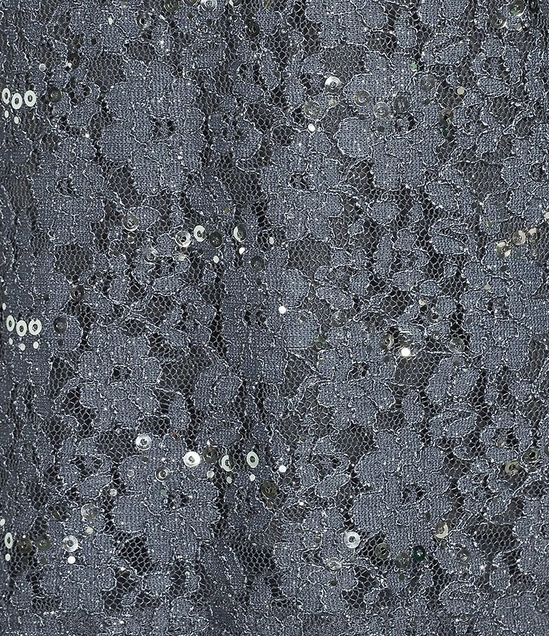 R & M Richards 3/4 Sleeve Sequin And Pearl Embellished Crew Neck Lace 3-Piece Pant Set