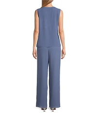 R & M Richards Crepe Chiffon 3/4 Sleeve 3-Piece Pantsuit
