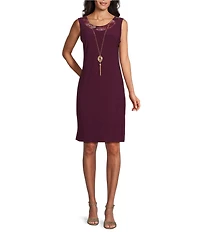 R & M Richards Embroidered Clear Sequin Floral Jacket Dress