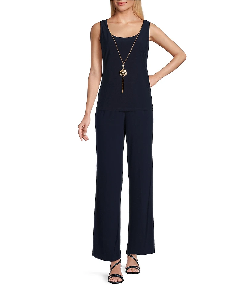R & M Richards Embroidered Floral Sequin Mesh 3- Piece Pant Set