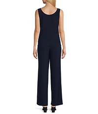R & M Richards Embroidered Floral Sequin Mesh 3- Piece Pant Set