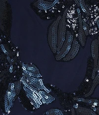 R & M Richards Embroidered Sequin Sweetheart Neck Sleeveless Mermaid Gown