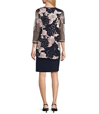 R & M Richards Embroidered Soutache Sequin Jacket Dress