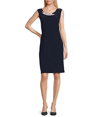R & M Richards Embroidered Soutache Sequin Jacket Dress