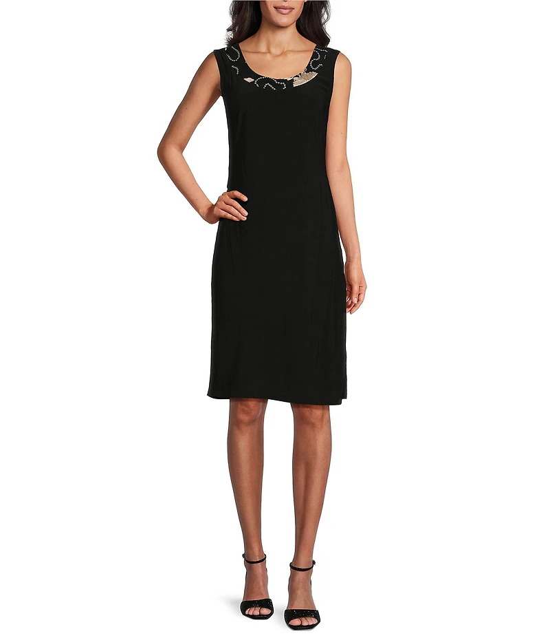 R & M Richards Embroidered Soutache Sequin Jacket Dress