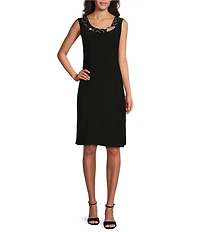 R & M Richards Embroidered Soutache Sequin Jacket Dress