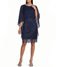 R & M Richards Glitter Detail Tulle Dress