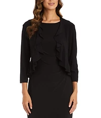 R & M Richards ITY Long Sleeve Ruffle Coverup