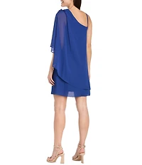 R & M Richards One Shoulder Flower Dress