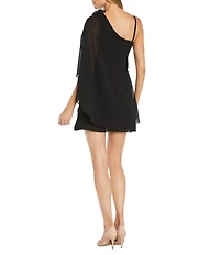R & M Richards One Shoulder Flower Dress