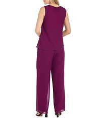 R & M Richards Pebble Georgette Caviar Beading 3-Piece Set