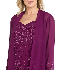 R & M Richards Pebble Georgette Caviar Beading 3-Piece Set