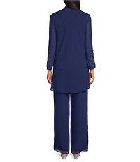 R & M Richards Pebble Georgette Caviar Beading 3-Piece Set