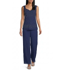 R & M Richards Pebble Georgette Caviar Beading 3-Piece Set