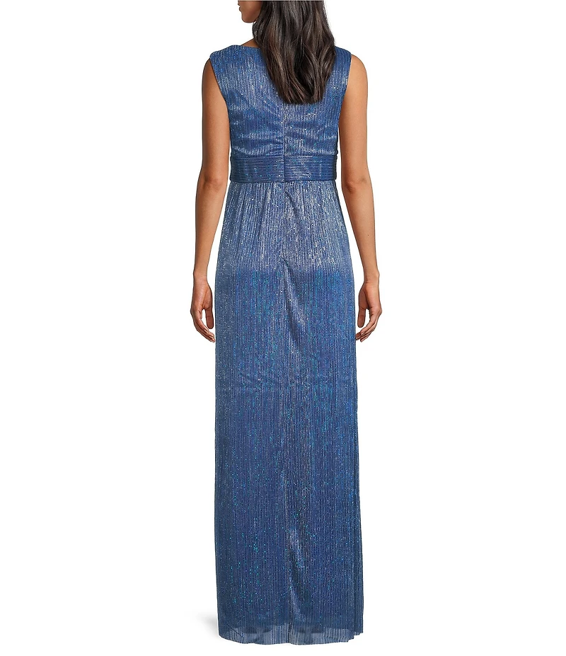 R & M Richards Petite Size Chiffon Metallic 2-Piece Jacket Dress