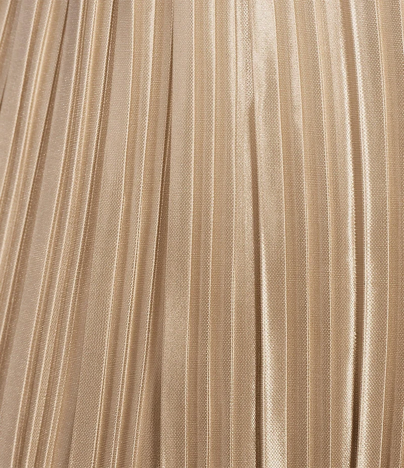 R & M Richards Petite Size Sleeveless Halter Neck Pleated Ombre Dress