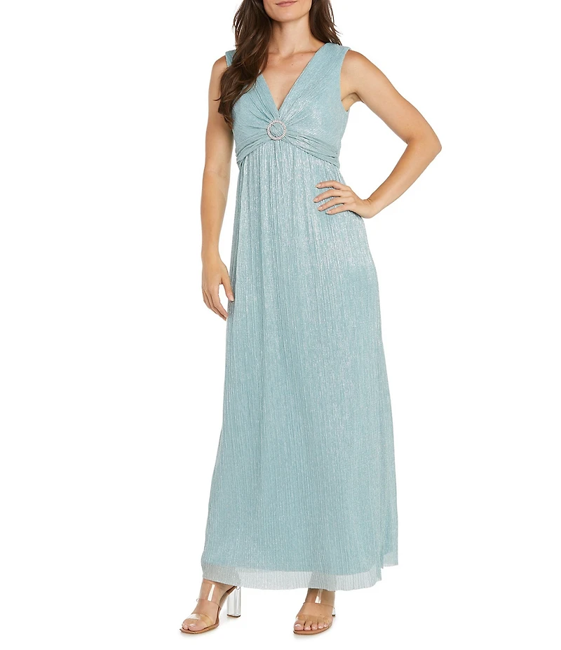 R & M Richards Petite Size Two Piece Chiffon Jacket With Festival Crinkle Dress