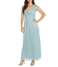 R & M Richards Petite Size Two Piece Chiffon Jacket With Festival Crinkle Dress