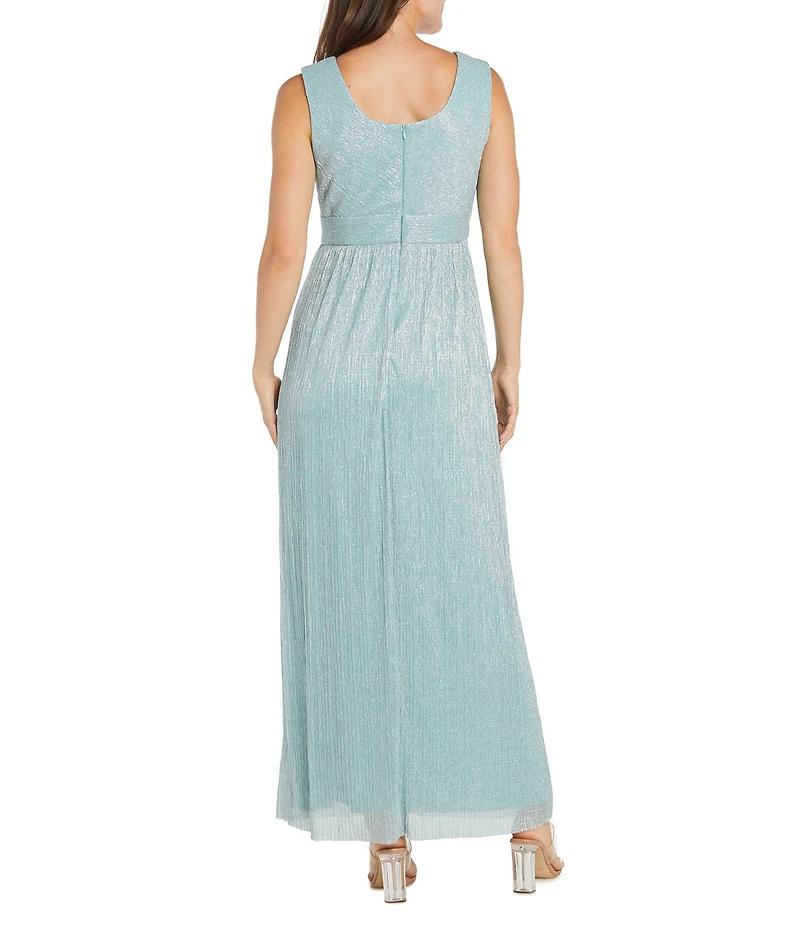 R & M Richards Petite Size Two Piece Chiffon Jacket With Festival Crinkle Dress