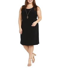 R & M Richards Plus Size 2 Piece Contrast Embroidered Duster Jacket Dress