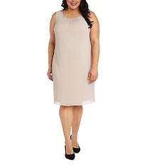 R & M Richards Plus Size 2 Piece Fly Away 3/4 Sleeve Jacket Dress