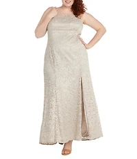 R & M Richards Plus Size 2 Piece Glitter Lace Jacket Dress