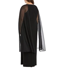 R & M Richards Plus Size Beaded Crew Neck Sheath Dress