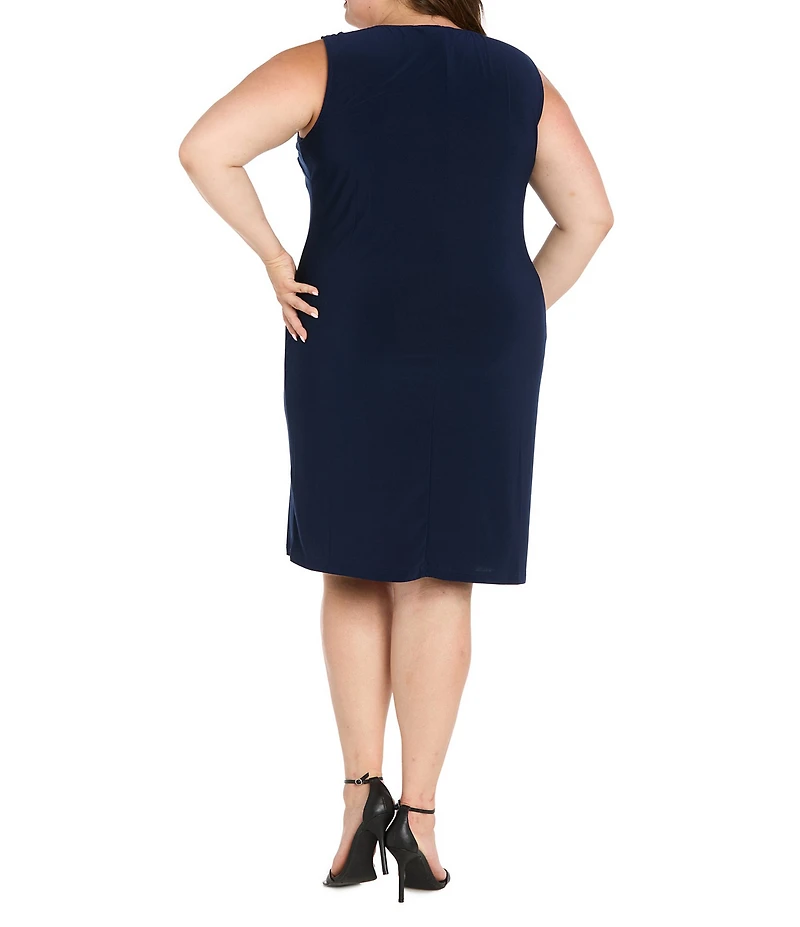 R & M Richards Plus Size Embroidered Soutache Sequin Jacket Dress