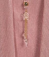 R & M Richards Plus Size Crinkle Metallic 3-Piece Pant Set