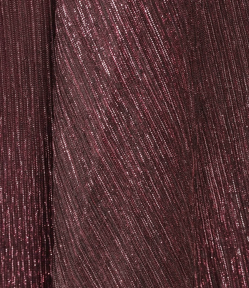 R & M Richards Plus Size Crinkle Metallic 3-Piece Pant Set