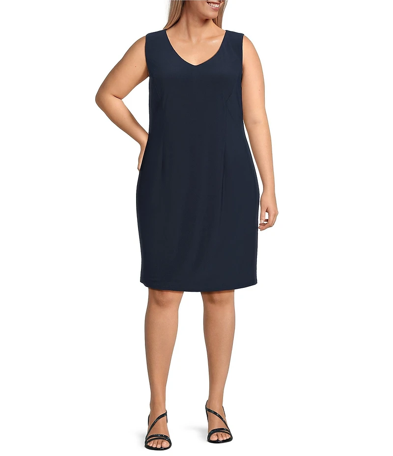 R & M Richards Plus Size Sequin Floral Scallop Lace Long Sleeve Jacket Dress