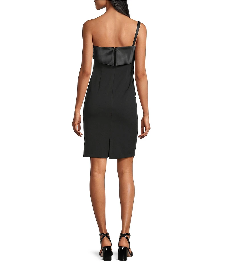 R & M Richards Scuba Strapless Bow Sleeveless Sheath Dress