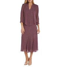 R & M Richards Sweetheart Neck Beaded 2-Piece Jacket Dress