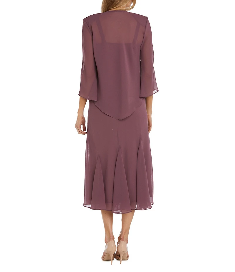 R & M Richards Sweetheart Neck Beaded 2-Piece Jacket Dress