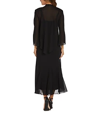 R & M Richards Sweetheart Neck Beaded 2-Piece Jacket Dress