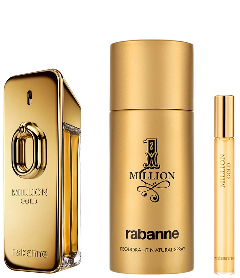 Rabanne Million Gold Eau de Parfum Intense Men's 3-pc Gift Set
