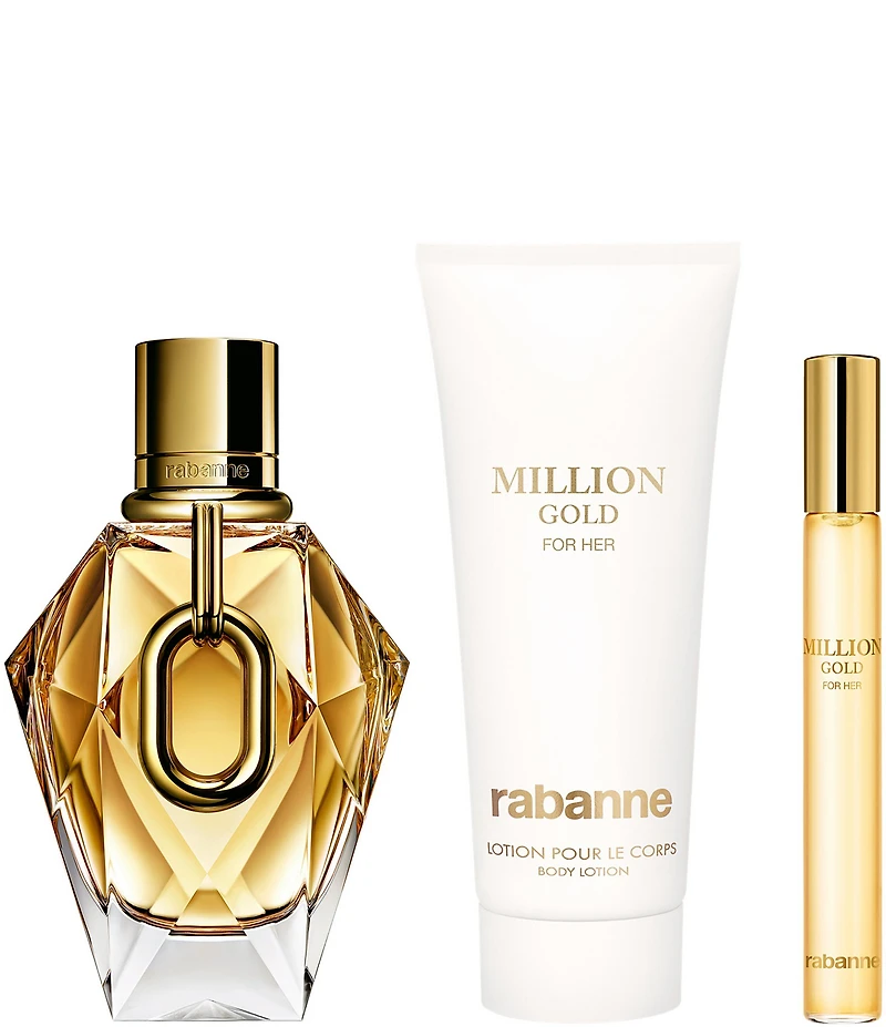 Rabanne Million Gold For Her Eau De Parfum 3-Piece Gift Set