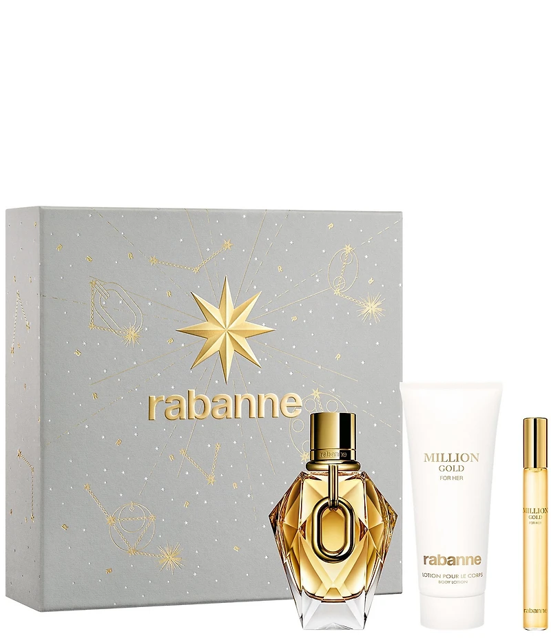 Rabanne Million Gold For Her Eau De Parfum 3-Piece Gift Set