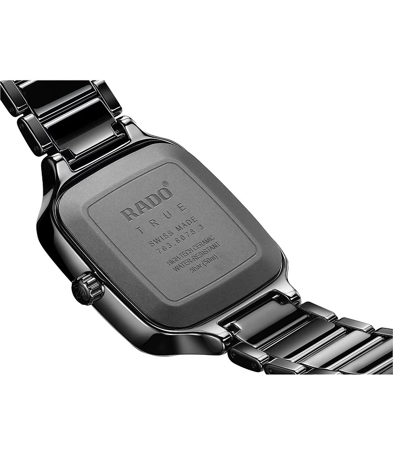 Radio Unisex True Square Automatic Ceramic Bracelet Watch