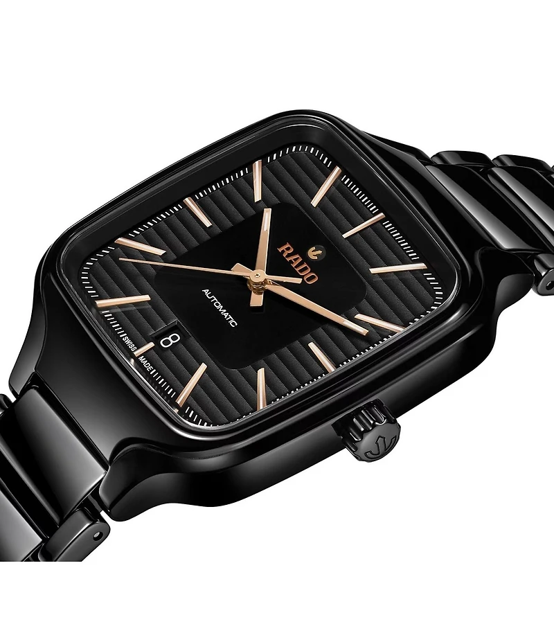 Radio Unisex True Square Automatic Ceramic Bracelet Watch