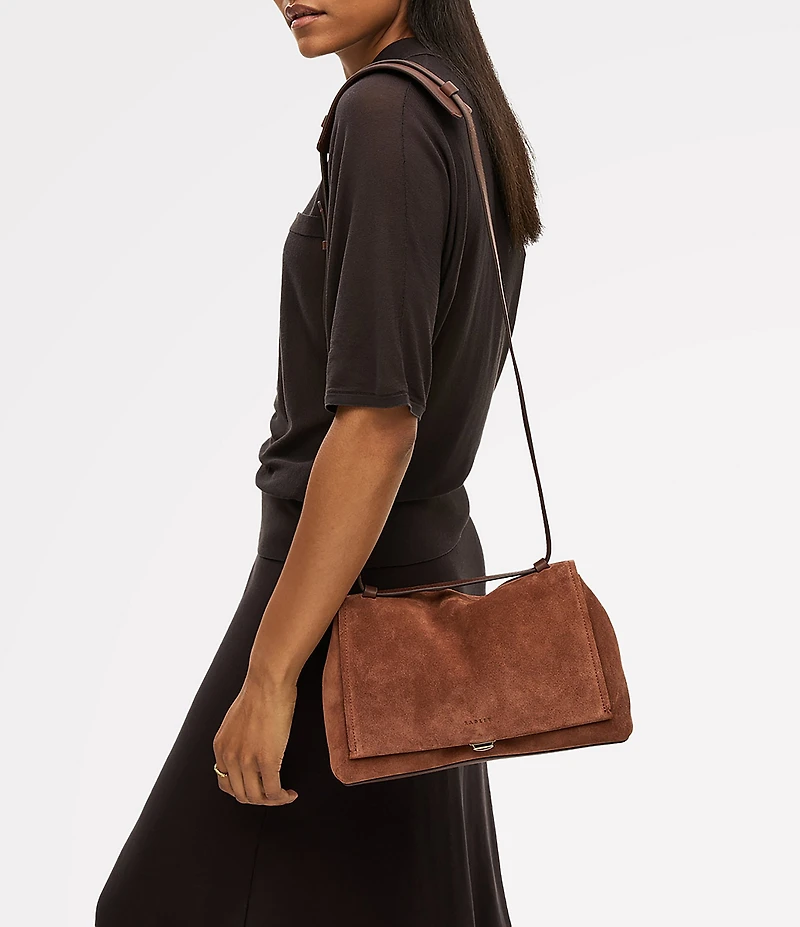 Radley London Mercer Street Suede Medium Flap-Over Convertible Shoulder Bag