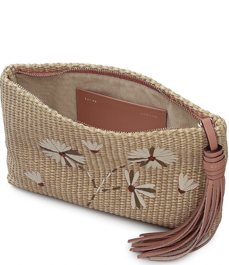 Radley London Picton Place Medium Raffia Floral Pouch Bag