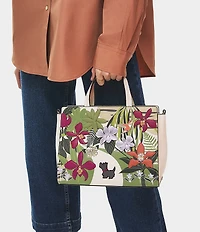 Radley London Royal Horticultural Society Collection 3D Orchid House Floral Applique Scottie Satchel Bag