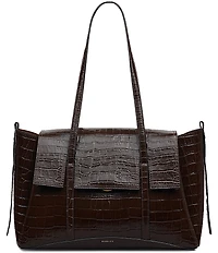 Radley London Chancery Large Crocodile Embossed Flapover Satchel Bag