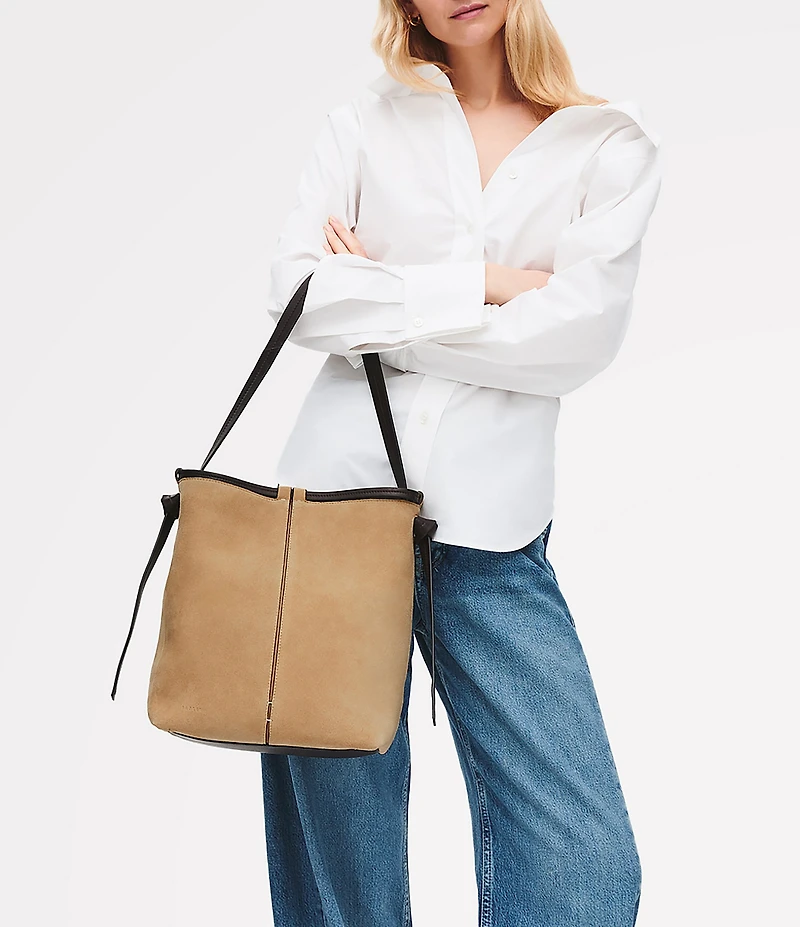 Radley London The Connaught Medium Ziptop Suede Bucket Bag