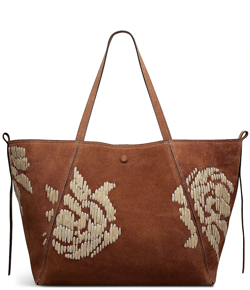Radley London The Delphine Suede Woven Raffia Flower Large Tote Bag
