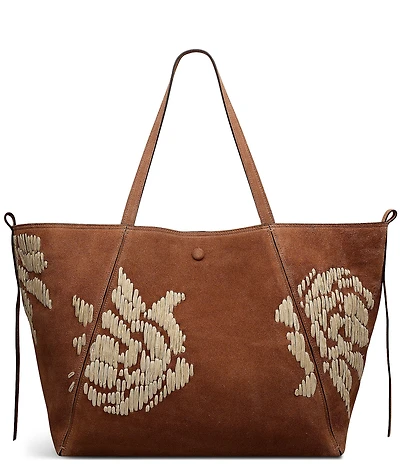 Radley London The Delphine Suede Woven Raffia Flower Large Tote Bag