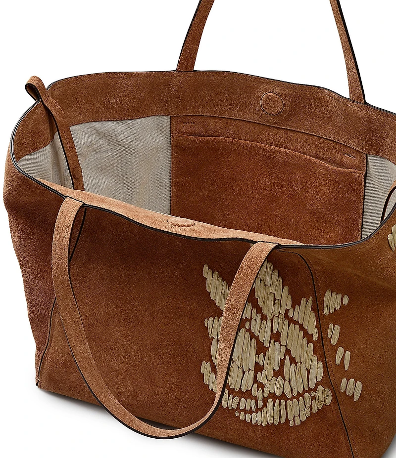 Radley London The Delphine Suede Woven Raffia Flower Large Tote Bag
