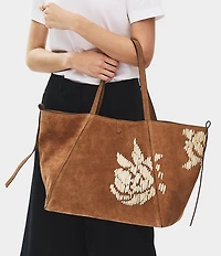 Radley London The Delphine Suede Woven Raffia Flower Large Tote Bag