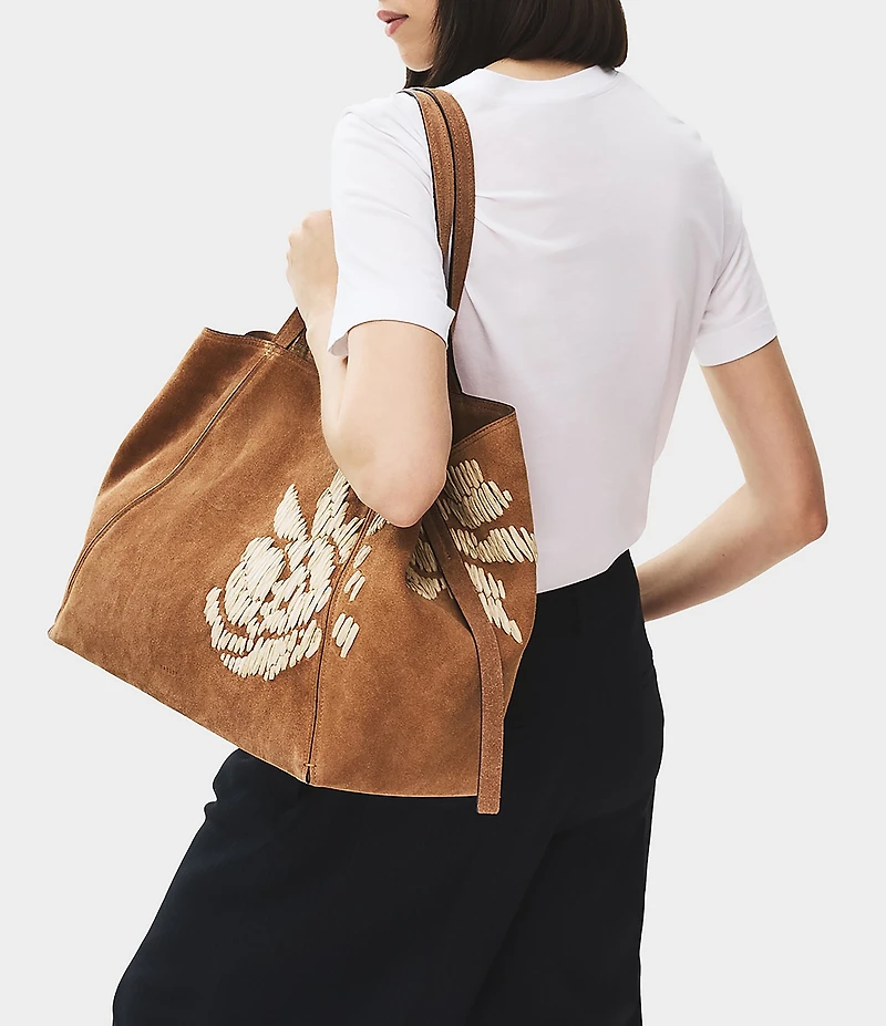 Radley London The Delphine Suede Woven Raffia Flower Large Tote Bag